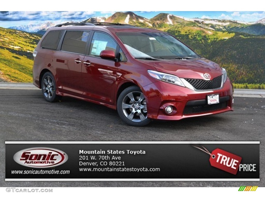 2015 Sienna SE - Salsa Red Pearl / Black photo #1