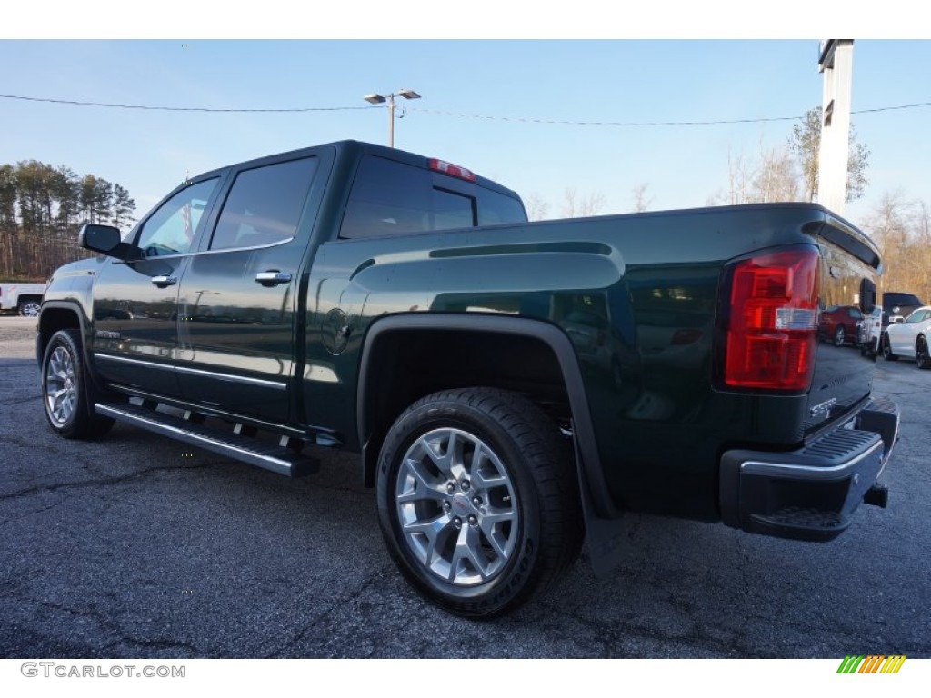 2015 Sierra 1500 SLT Crew Cab 4x4 - Emerald Green Metallic / Cocoa/Dune photo #5