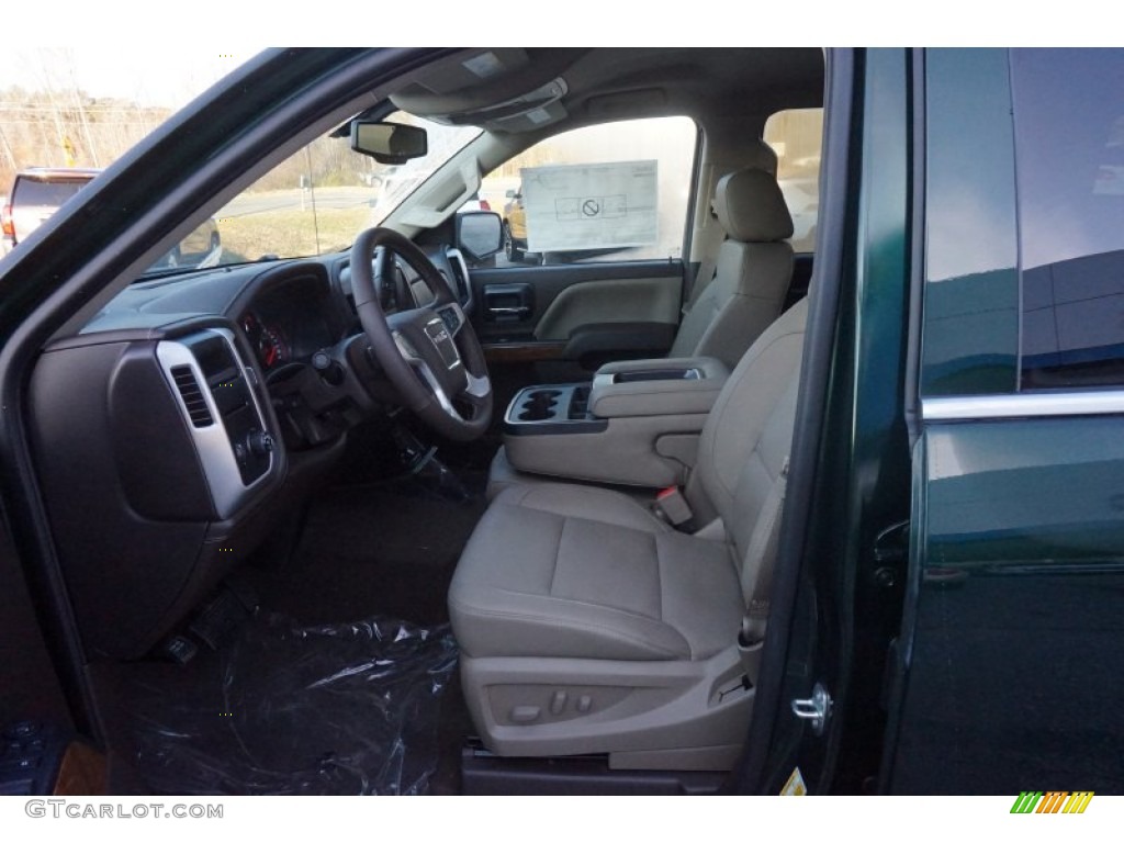 2015 Sierra 1500 SLT Crew Cab 4x4 - Emerald Green Metallic / Cocoa/Dune photo #9