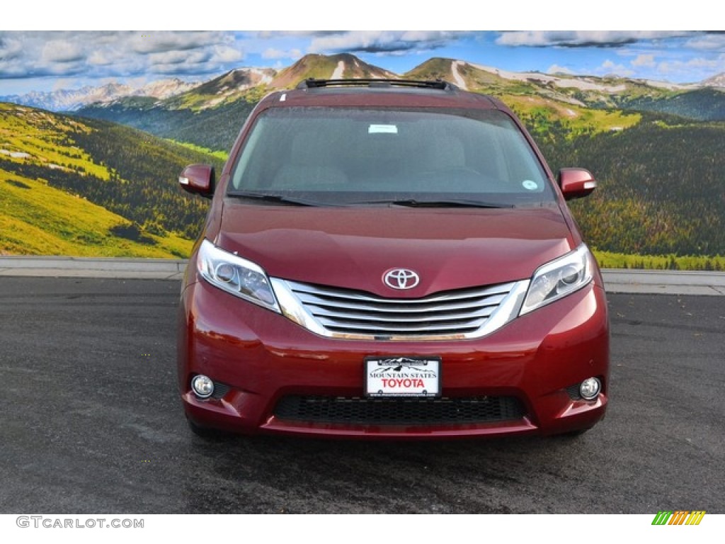 2015 Sienna Limited AWD - Salsa Red Pearl / Ash photo #2