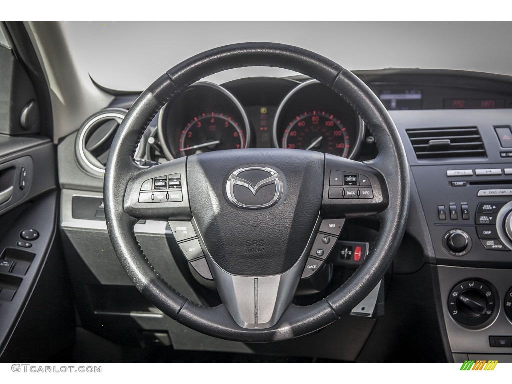 2011 Mazda MAZDA3 s Sport 5 Door Black Steering Wheel Photo #100045064