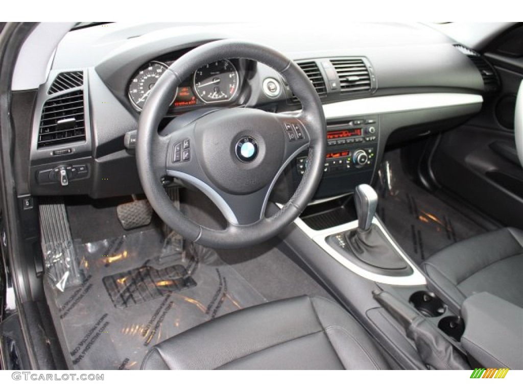 Black Interior 2012 BMW 1 Series 128i Coupe Photo #100060592