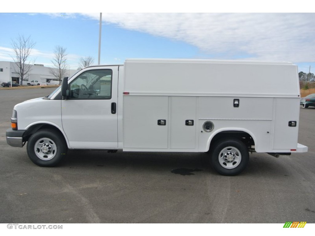 Summit White 2015 Chevrolet Express Cutaway 3500 Utility Van Exterior Photo #100061411