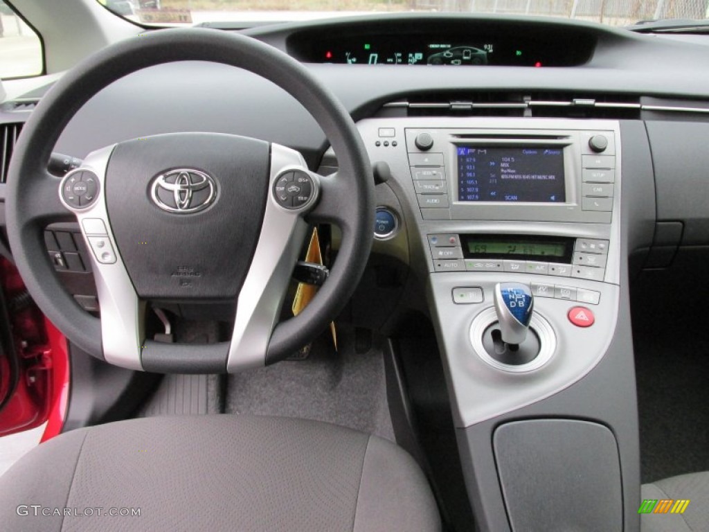 2015 Toyota Prius Two Hybrid Dark Gray Dashboard Photo #100066754