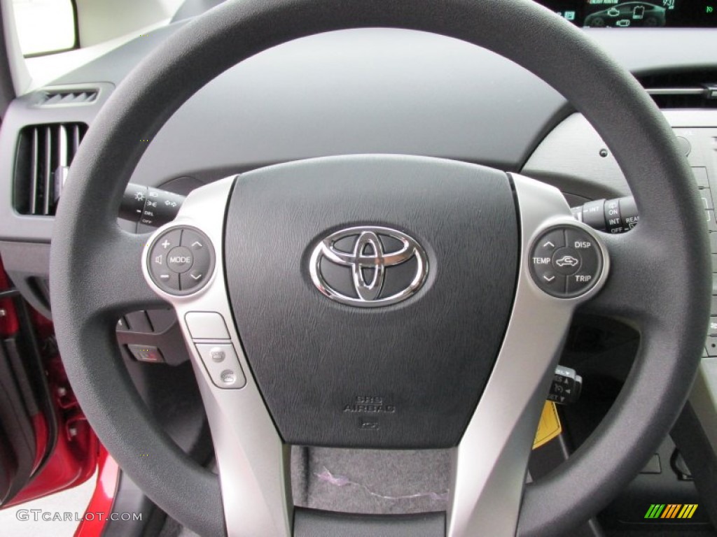 2015 Toyota Prius Two Hybrid Dark Gray Steering Wheel Photo #100066796
