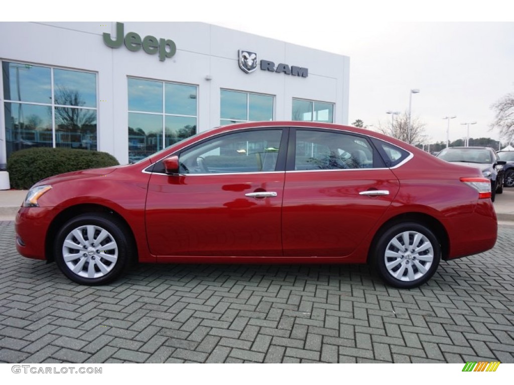 2014 Sentra S - Red Brick / Charcoal photo #2