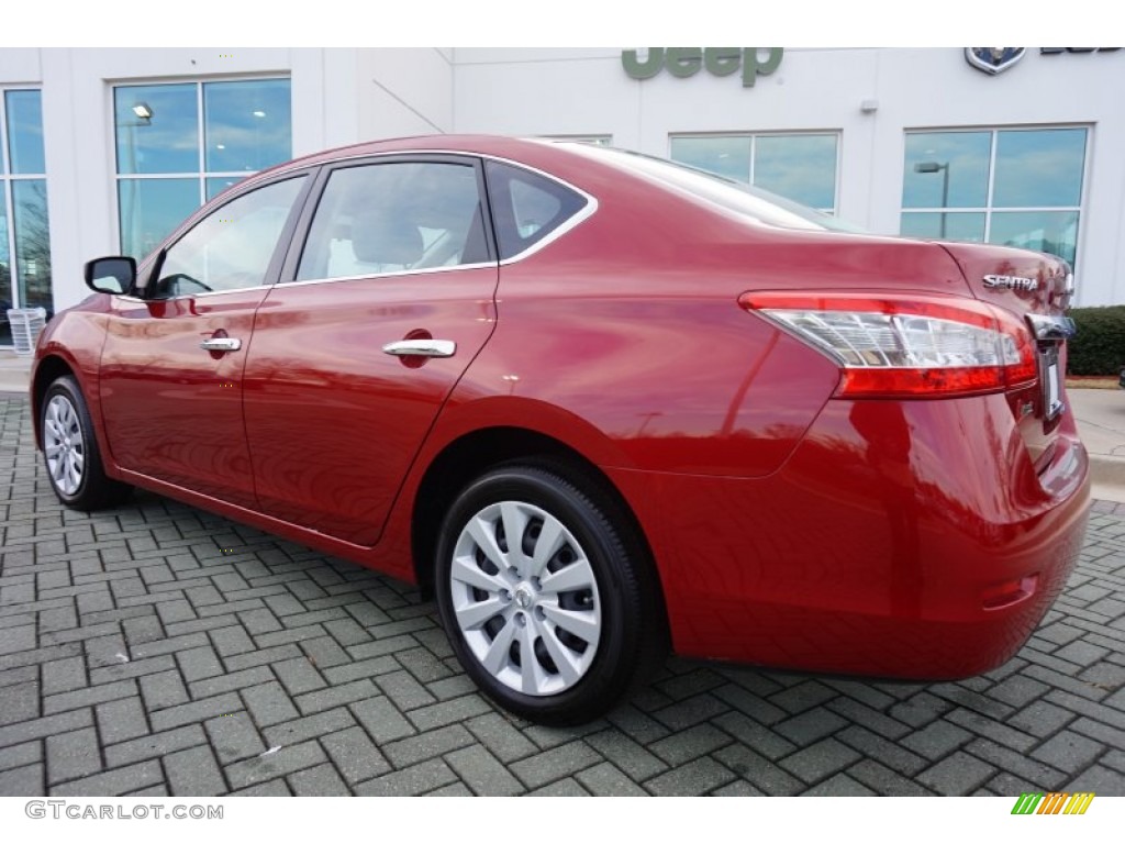 2014 Sentra S - Red Brick / Charcoal photo #3