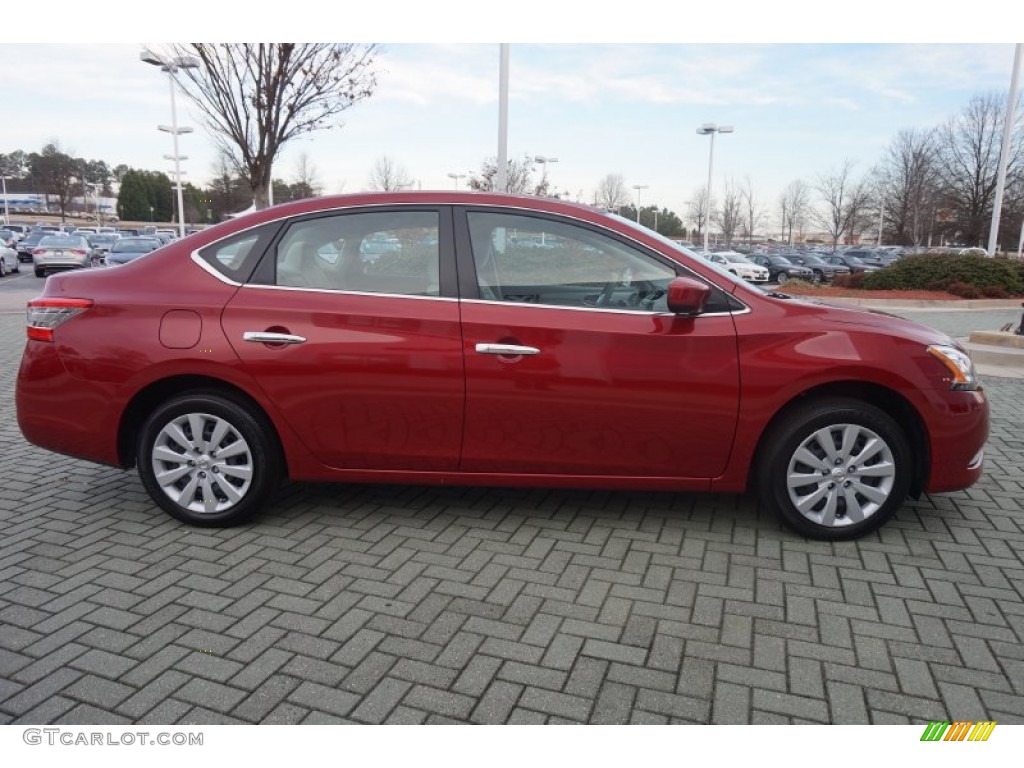 2014 Sentra S - Red Brick / Charcoal photo #6