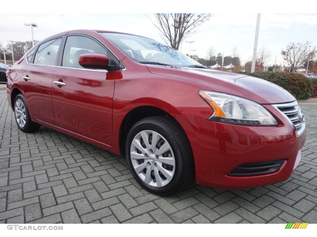 2014 Sentra S - Red Brick / Charcoal photo #7