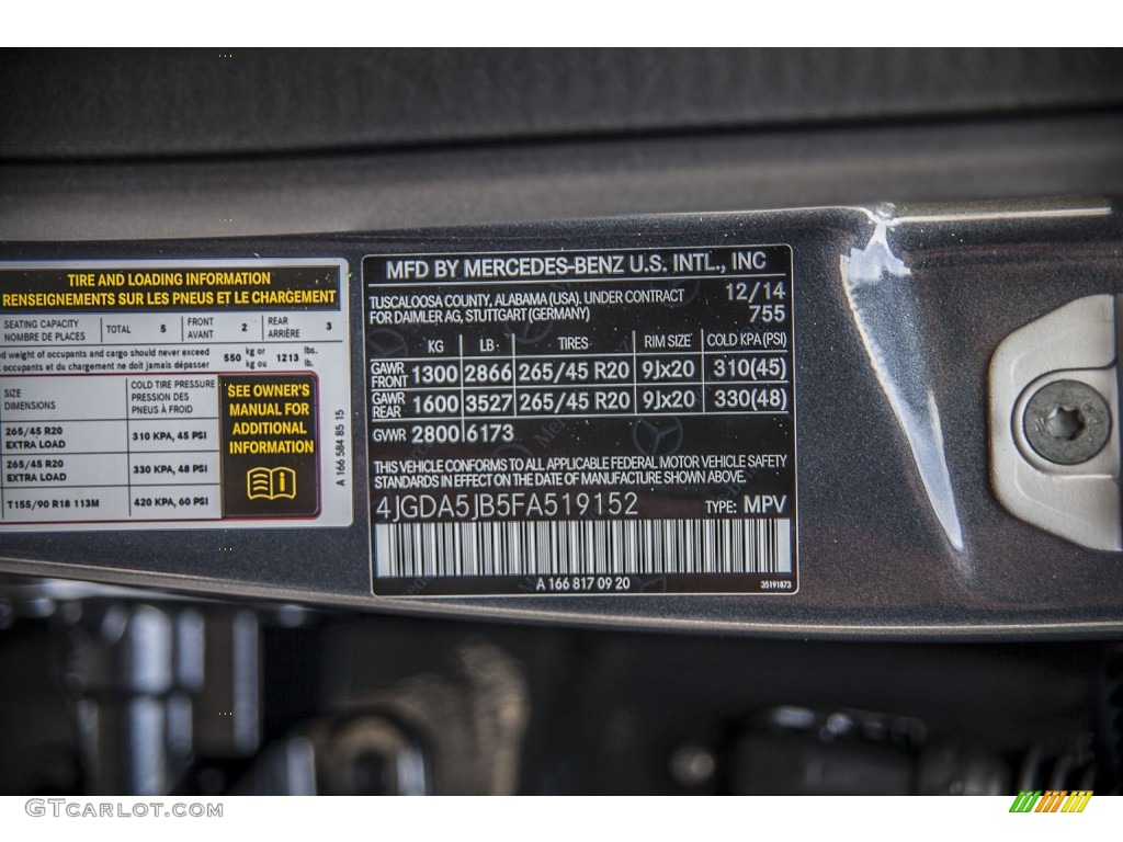 2015 ML Color Code 755 for Steel Grey Metallic Photo #100085579