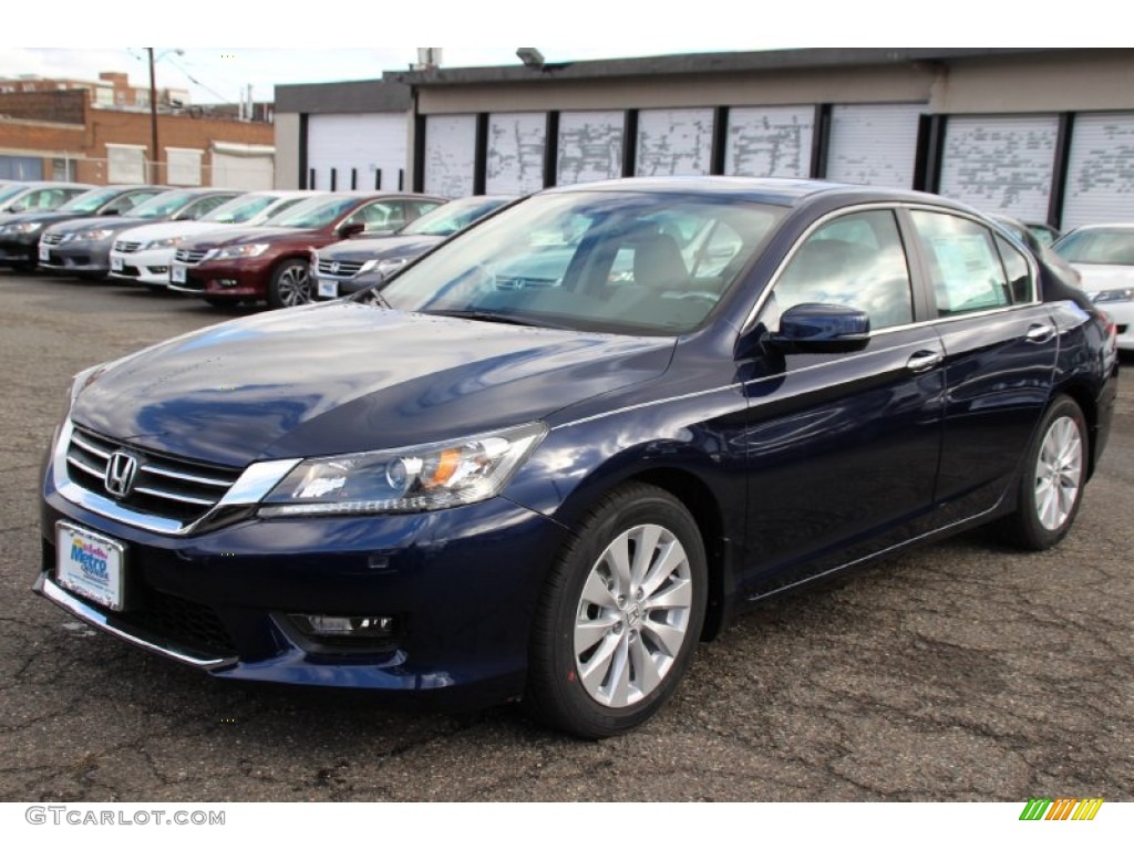 2015 Accord EX-L Sedan - Obsidian Blue Pearl / Gray photo #1