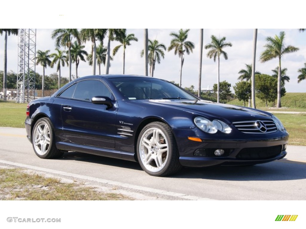 Capri Blue Metallic 2004 Mercedes-Benz SL 55 AMG Roadster Exterior Photo #100088245