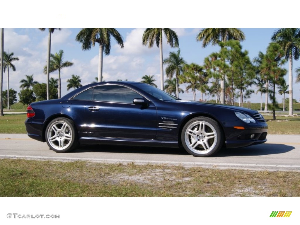 Capri Blue Metallic 2004 Mercedes-Benz SL 55 AMG Roadster Exterior Photo #100088293