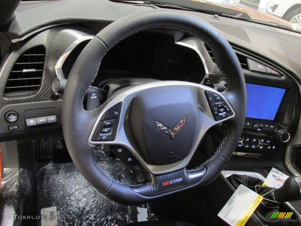 2015 Chevrolet Corvette Z06 Coupe Jet Black Steering Wheel Photo #100089346