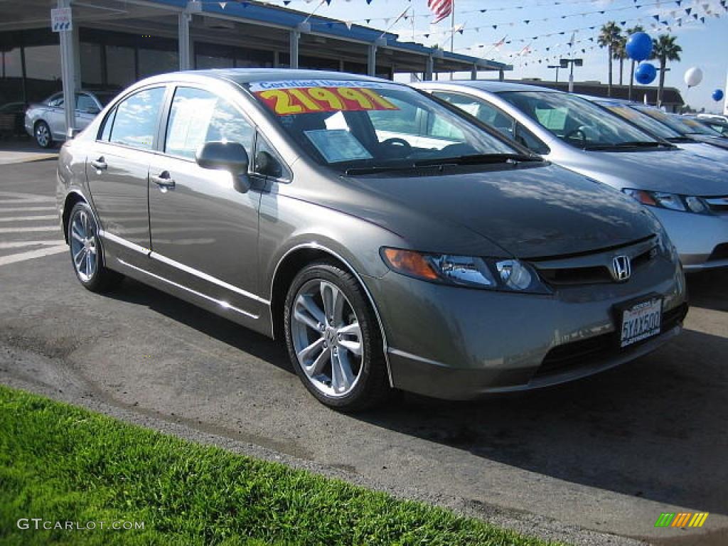 2007 Civic Si Sedan - Galaxy Gray Metallic / Black photo #1