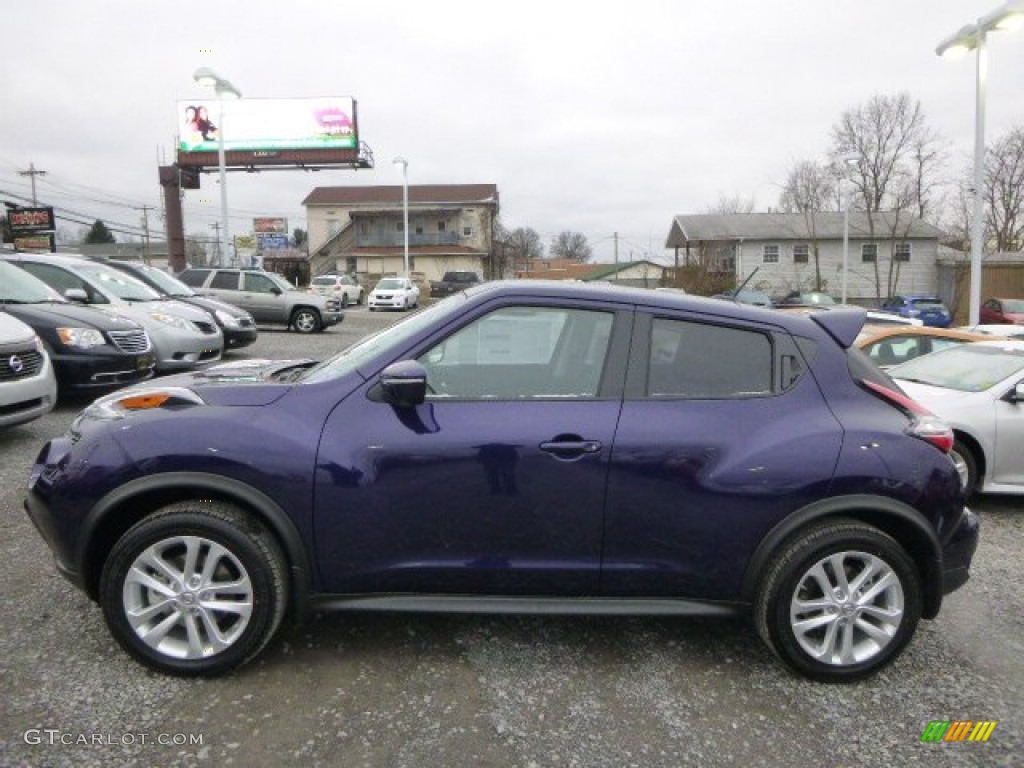 2015 Juke SV AWD - Cosmic Blue / Black/Red photo #6