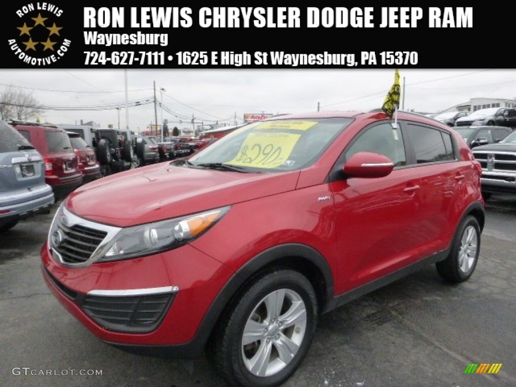 2012 Sportage LX AWD - Signal Red / Black photo #1