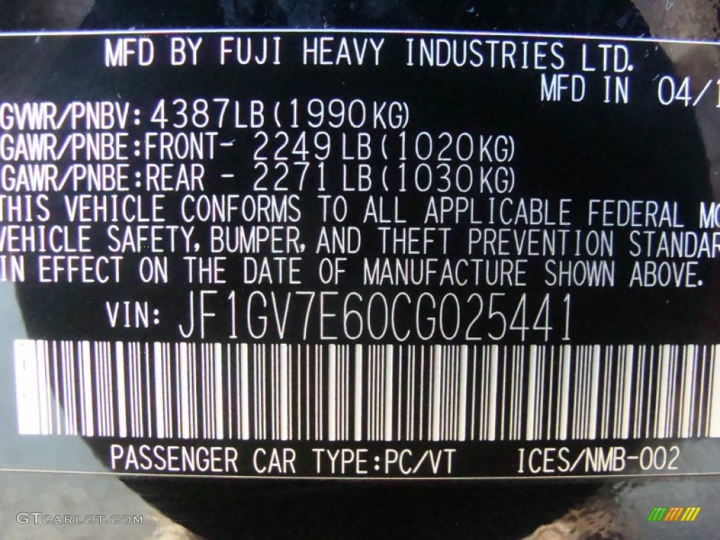 2012 Impreza WRX 4 Door - Dark Gray Metallic / WRX Carbon Black photo #22