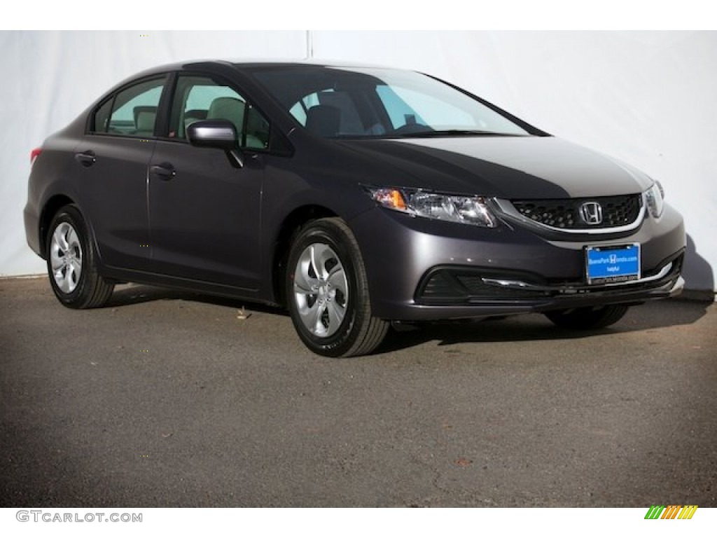 2015 Civic LX Sedan - Modern Steel Metallic / Gray photo #1