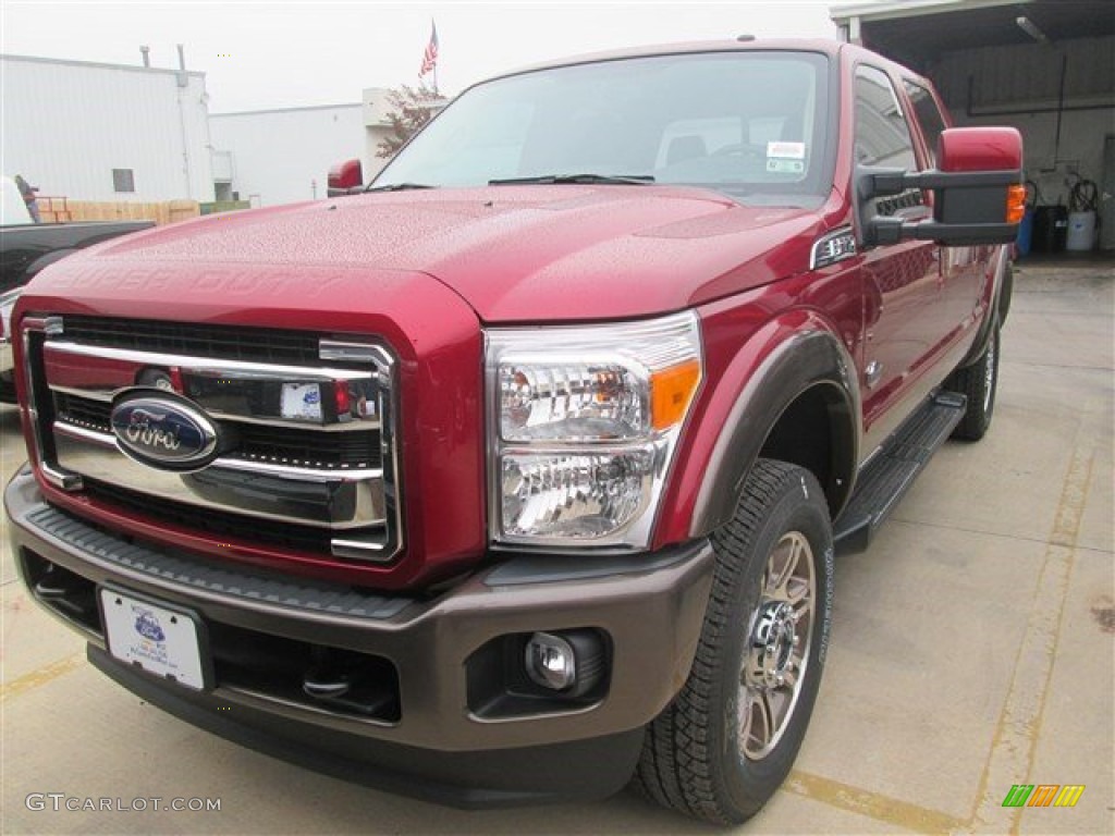 2015 F250 Super Duty King Ranch Crew Cab 4x4 - Ruby Red / King Ranch Mesa Antique Affect/Adobe photo #5