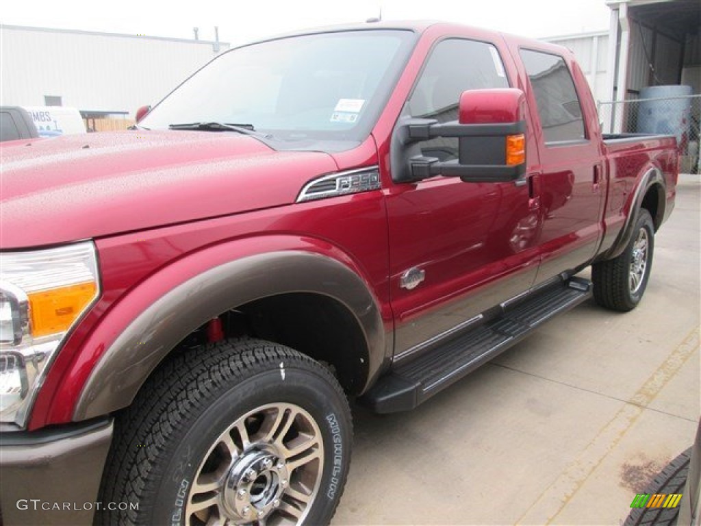 2015 F250 Super Duty King Ranch Crew Cab 4x4 - Ruby Red / King Ranch Mesa Antique Affect/Adobe photo #6