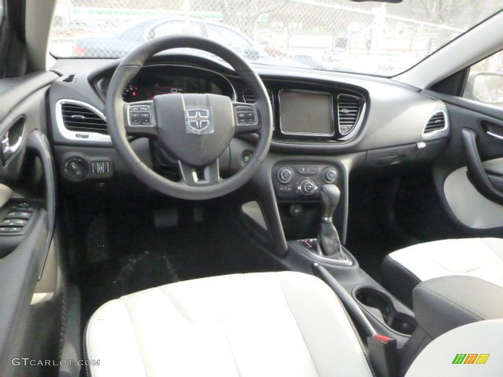 Ceramic White/Tungsten Accent Stitching Interior 2015 Dodge Dart Limited Photo #100116740