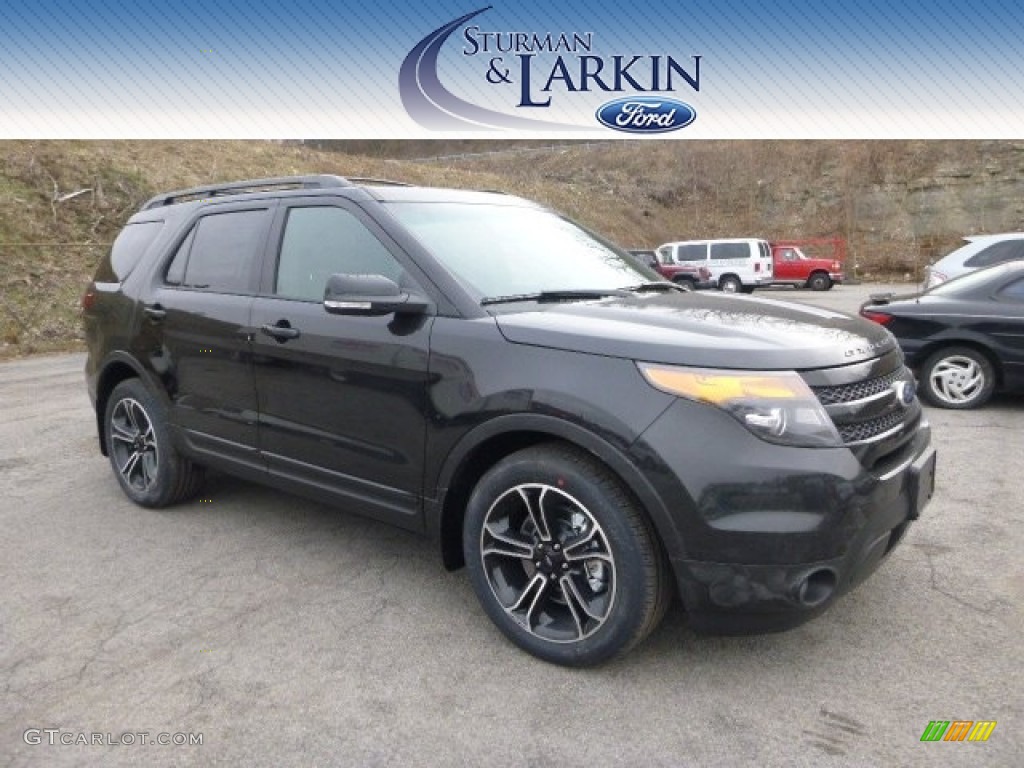 2015 Explorer Sport 4WD - Tuxedo Black / Sport Charcoal Black/Sienna photo #1