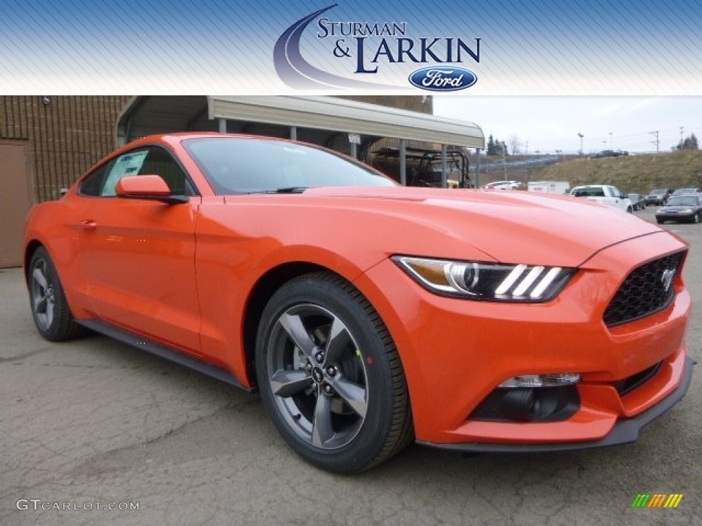 2015 Mustang V6 Coupe - Competition Orange / Ebony photo #1