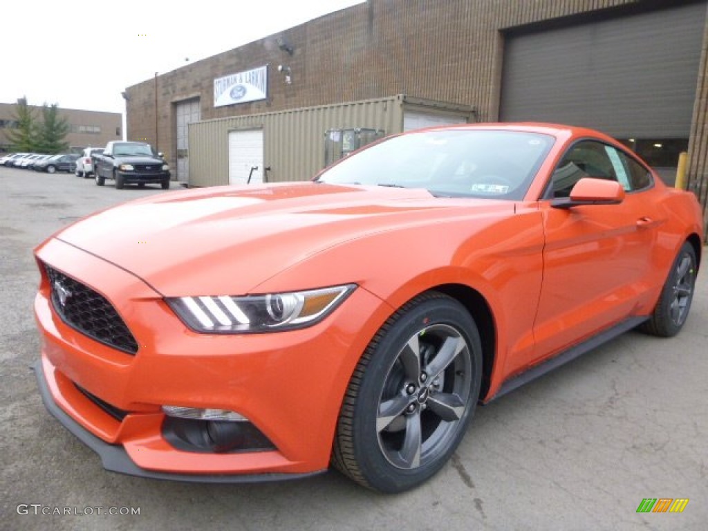2015 Mustang V6 Coupe - Competition Orange / Ebony photo #5