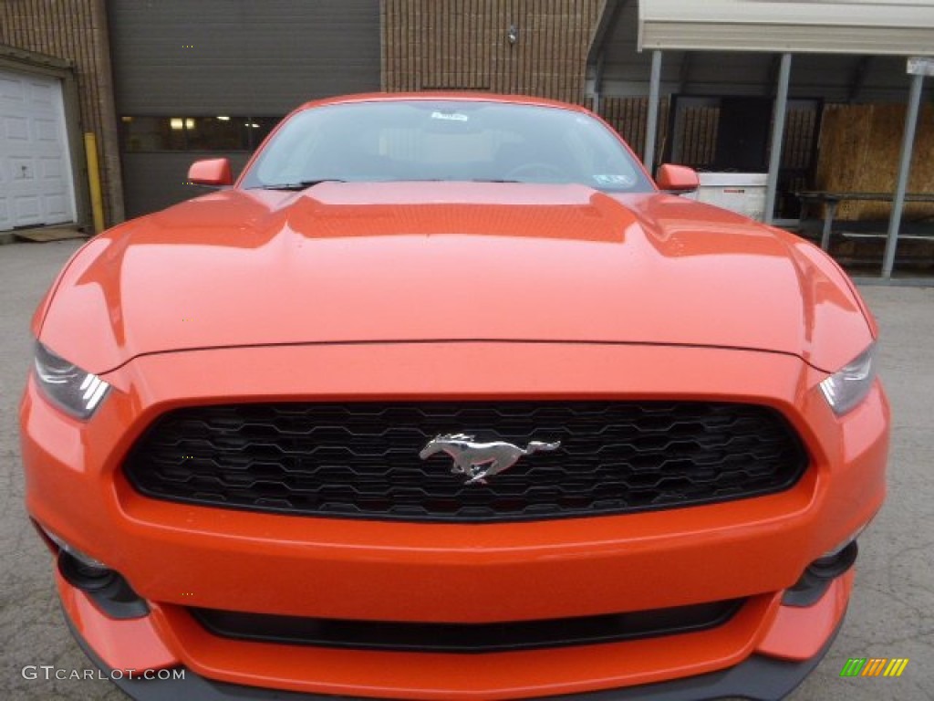 2015 Mustang V6 Coupe - Competition Orange / Ebony photo #6
