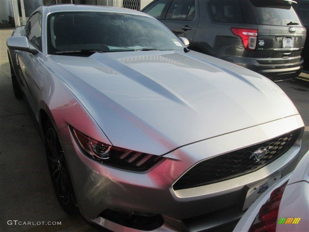 2015 Mustang EcoBoost Coupe - Ingot Silver Metallic / Ebony photo #1