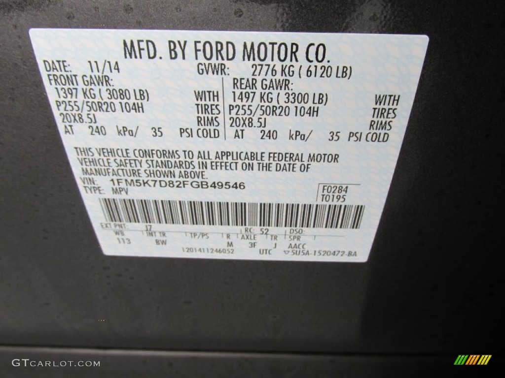 2015 Explorer XLT - Magnetic / Charcoal Black photo #36