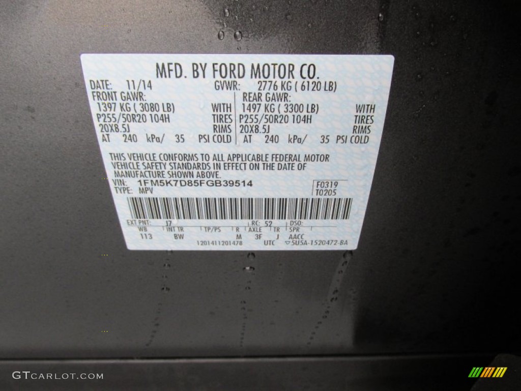 2015 Explorer XLT - Magnetic / Charcoal Black photo #36