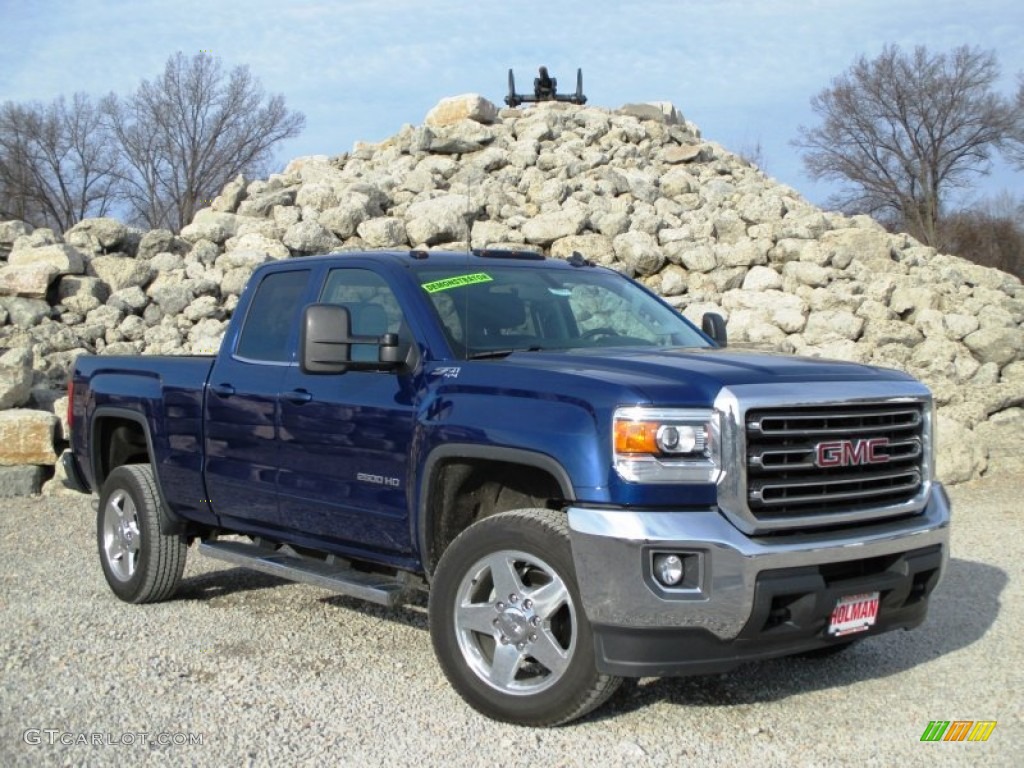 2015 Sierra 2500HD SLE Double Cab 4x4 - Cobalt Blue Metallic / Jet Black photo #1