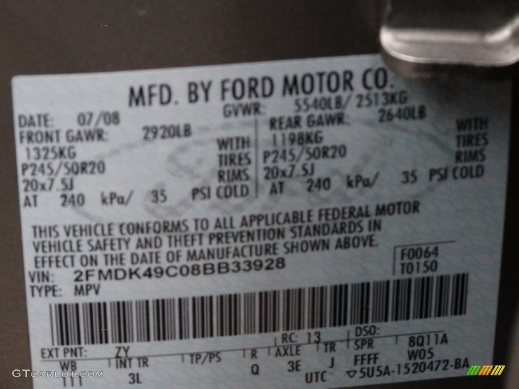 2008 Edge Limited AWD - Vapor Silver Metallic / Charcoal photo #21