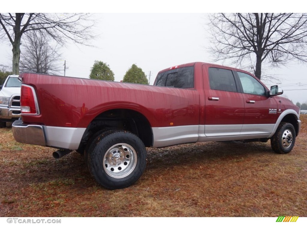 Deep Cherry Red Crystal Pearl 2015 Ram 3500 Laramie Crew Cab 4x4 Dual Rear Wheel Exterior Photo #100141576