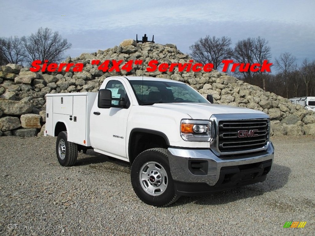 2015 Sierra 2500HD Regular Cab 4x4 Utility Truck - Summit White / Jet Black/Dark Ash photo #1