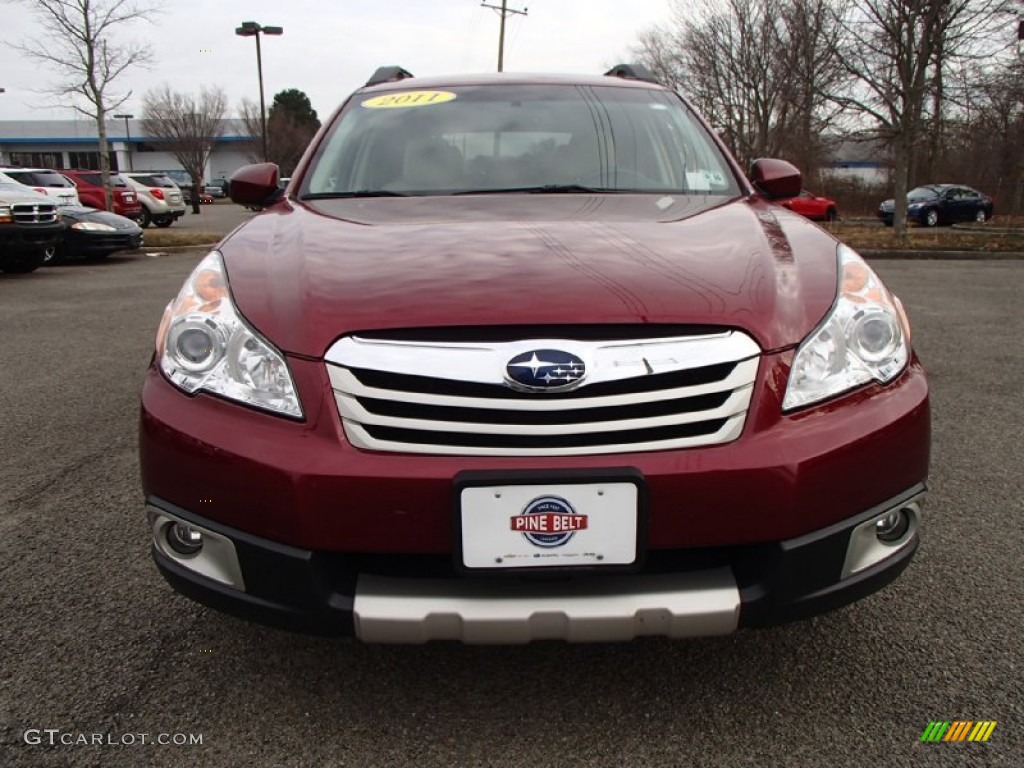 2011 Outback 2.5i Limited Wagon - Ruby Red Pearl / Warm Ivory photo #2