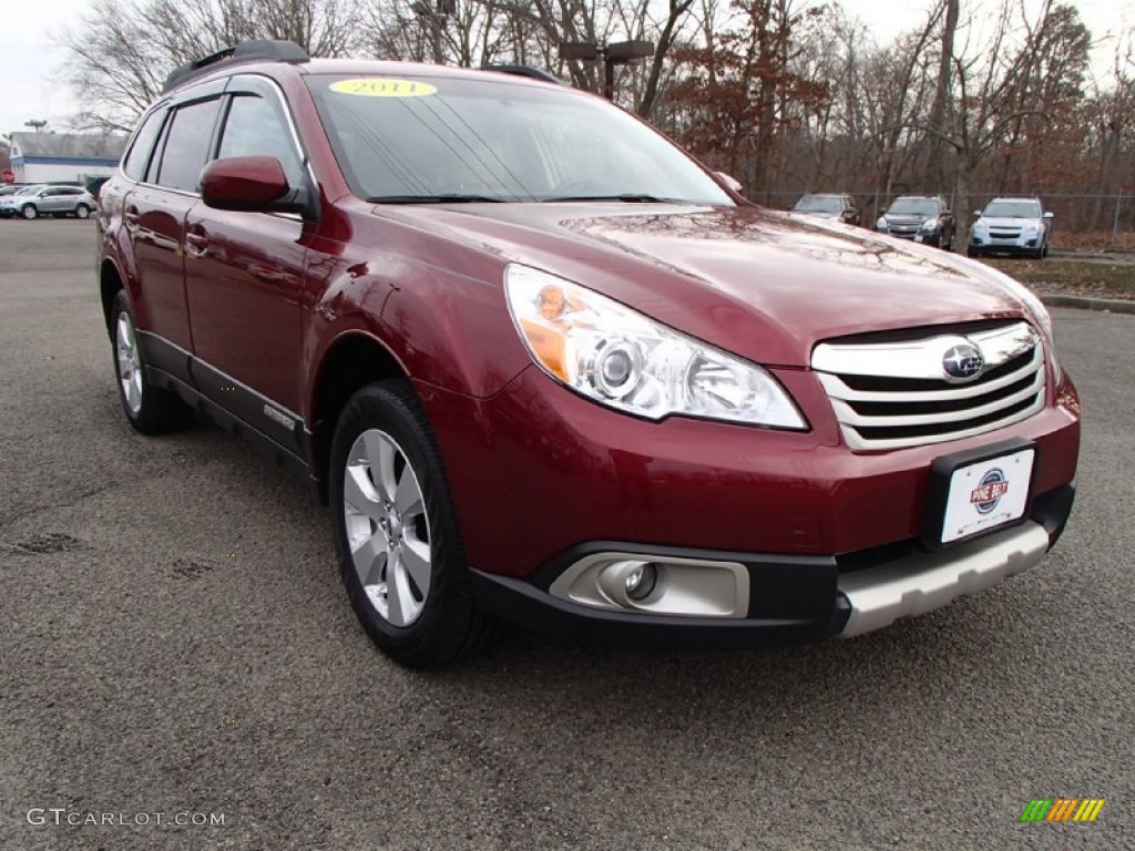 2011 Outback 2.5i Limited Wagon - Ruby Red Pearl / Warm Ivory photo #3