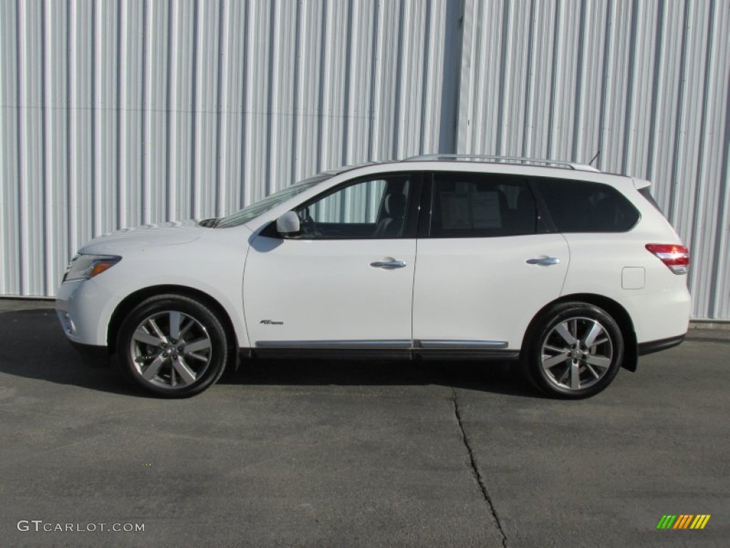 Moonlight White 2014 Nissan Pathfinder Hybrid Platinum AWD Exterior Photo #100154053