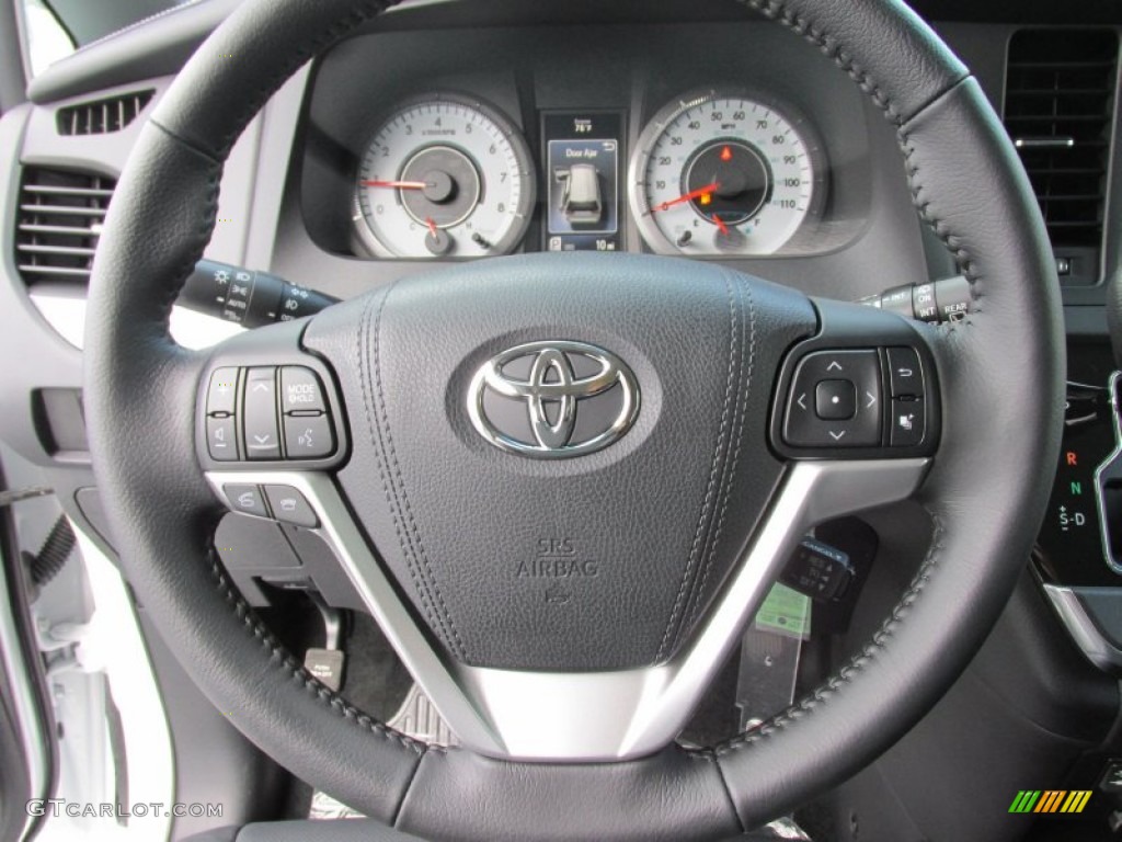 2015 Toyota Sienna SE Black Steering Wheel Photo #100156507