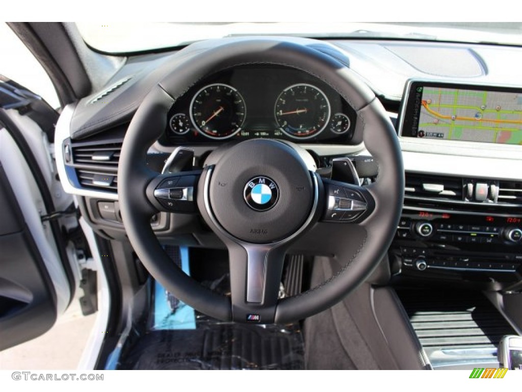 2015 BMW X6 xDrive35i Black Steering Wheel Photo #100158303