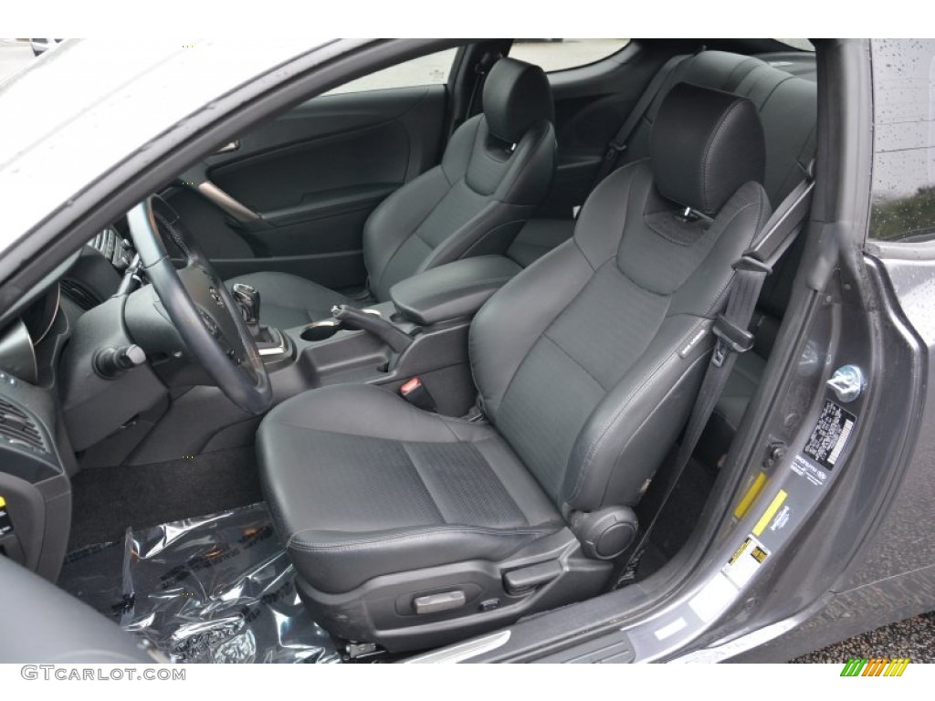 Black Leather Interior 2013 Hyundai Genesis Coupe 3.8 Track Photo #100159150