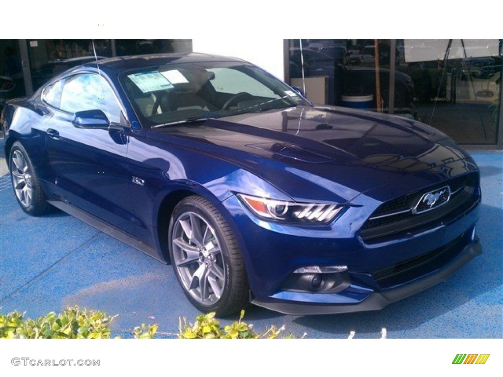 50th Anniversary Kona Blue Metallic 2015 Ford Mustang 50th Anniversary GT Coupe Exterior Photo #100159387