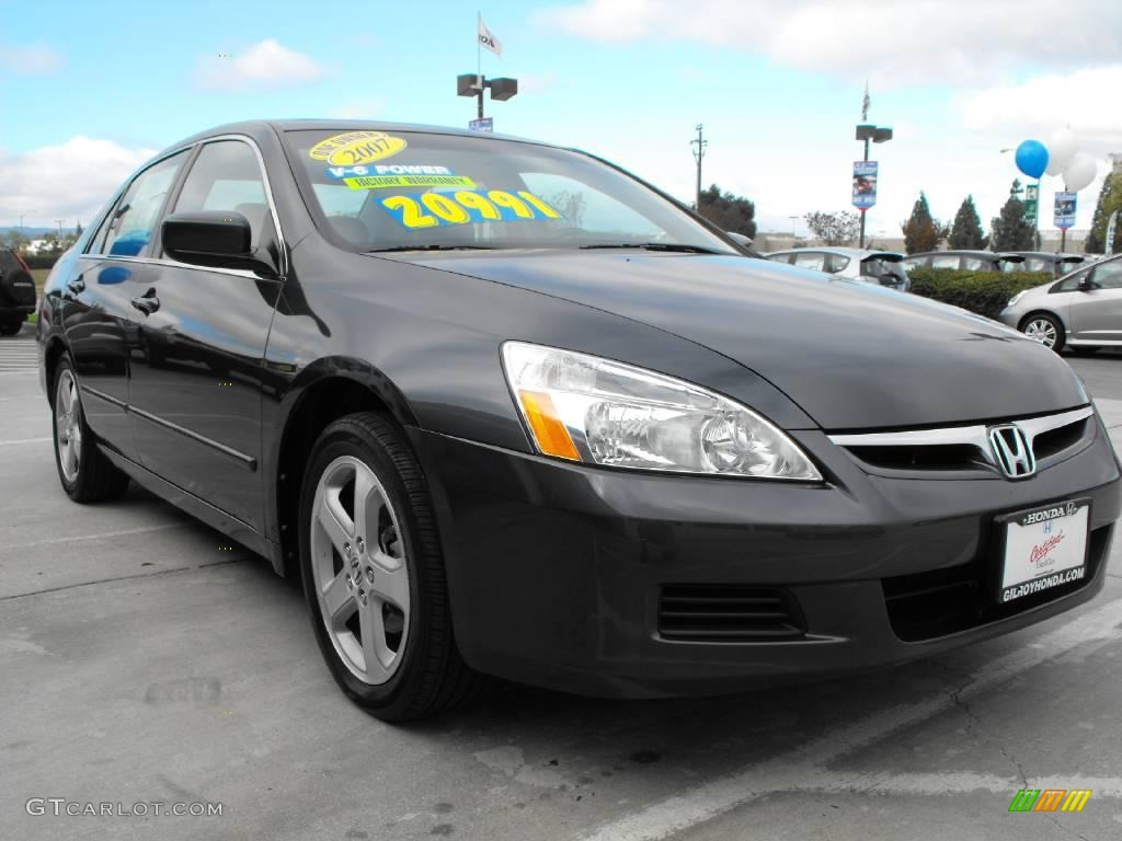 2007 Accord EX-L V6 Sedan - Graphite Pearl / Gray photo #3