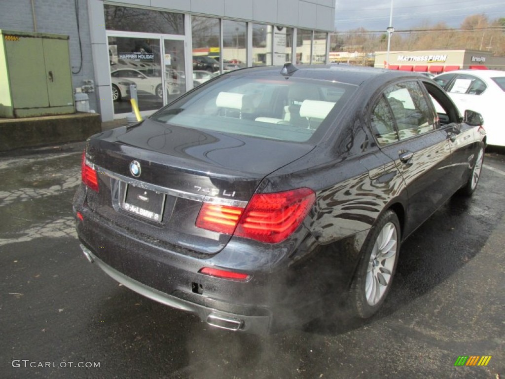 2015 7 Series 740Li xDrive Sedan - Carbon Black Metallic / Ivory White/Black photo #7