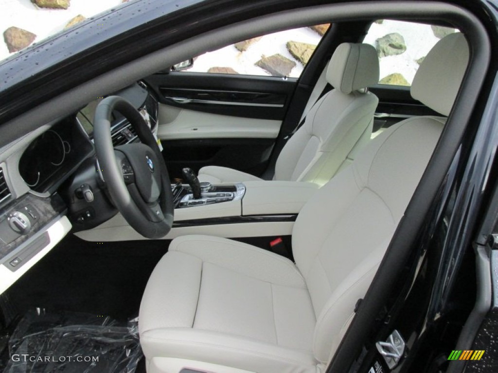 Ivory White/Black Interior 2015 BMW 7 Series 740Li xDrive Sedan Photo #100165203