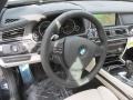 2015 BMW 7 Series Ivory White/Black Interior Steering Wheel Photo