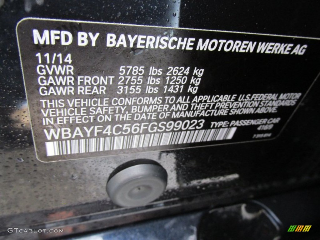 2015 7 Series Color Code 416 for Carbon Black Metallic Photo #100165350