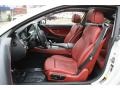 Vermillion Red Nappa Leather Front Seat Photo for 2012 BMW 6 Series #100166568